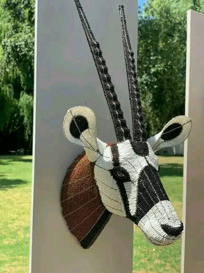 Kudu Head: Handmade of Hard Wire & Beads by Tadiwa Muchemwa | Zimbabwe