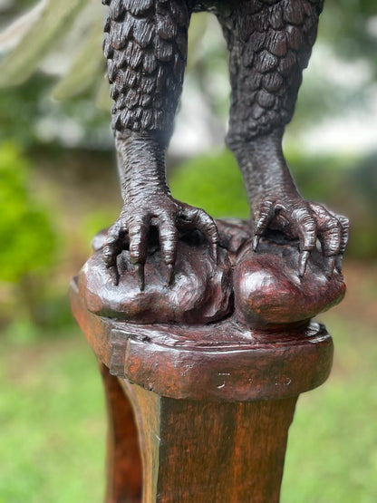 Landing Eagle - Wooden Sculpture Made of Ironwood by Ntokozo Patson Sibanda | Zimbabwe