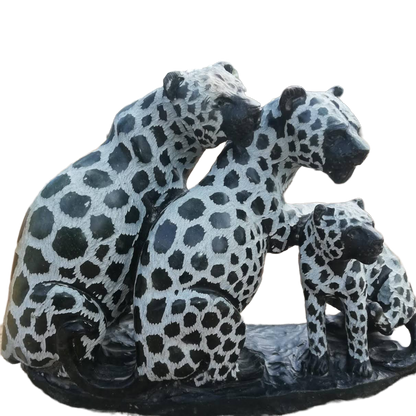 Leopard Alert - Stone Sculpture Made of Opal Stone by Taurai Maisiri | Zimbabwe