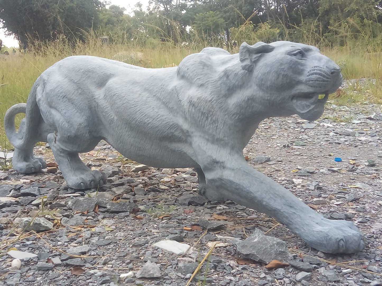 On The Prowl - Stone Sculpture Made of Springstone by Farai Tandi | Zimbabwe