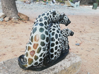 Leopard Alert - Stone Sculpture Made of Opal Stone by Taurai Maisiri | Zimbabwe