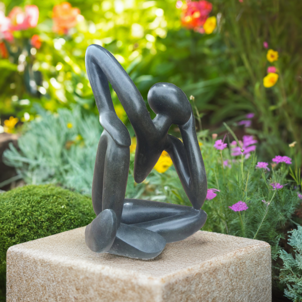 Lost In Thought - Stone Sculpture Made of Springstone by Stephen Chikeya | Zimbabwe