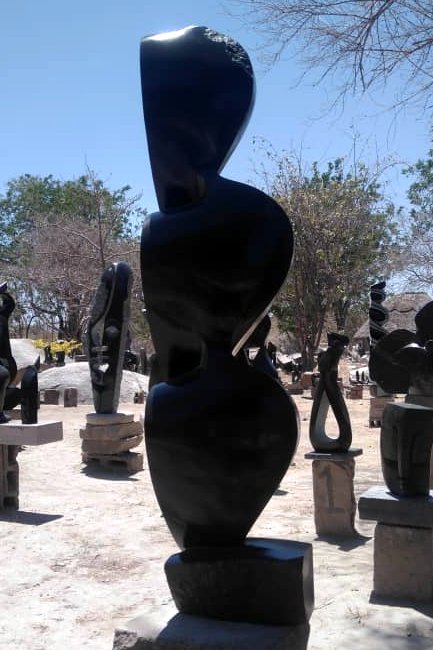 Love Birds - Stone Sculpture Made of Springstone by Ishmael Chitiyo Jnr | Zimbabwe