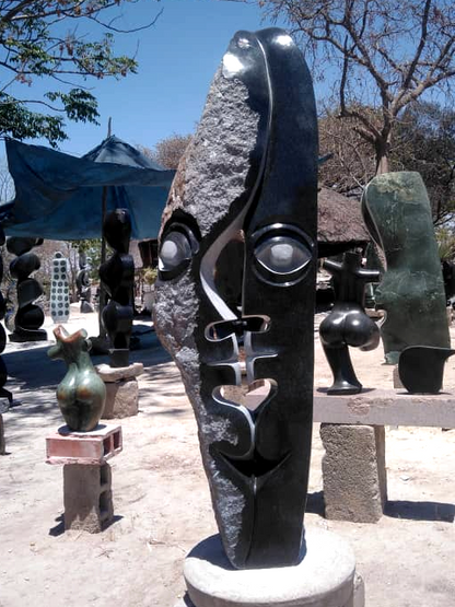 Lovers - Stone Sculpture Made of Springstone by Ishmael Chitiyo Jnr | Zimbabwe