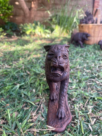 Male Leopard In Search of Female Partner - Wooden Sculpture Made of Ironwood by Ntokozo Patson Sibanda | Zimbabwe