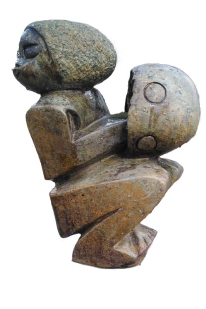 Mbira Player - Stone Sculpture Made of Spotted Opal Stone by Shingirai Madzongwe | Zimbabwe