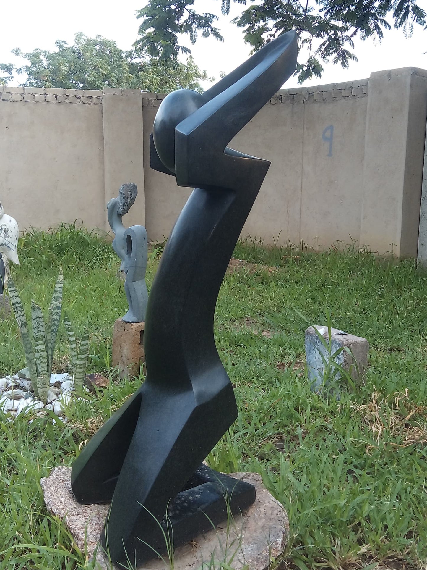 Workout - Stone Sculpture Made of Springstone by Misheck Makaza | Zimbabwe