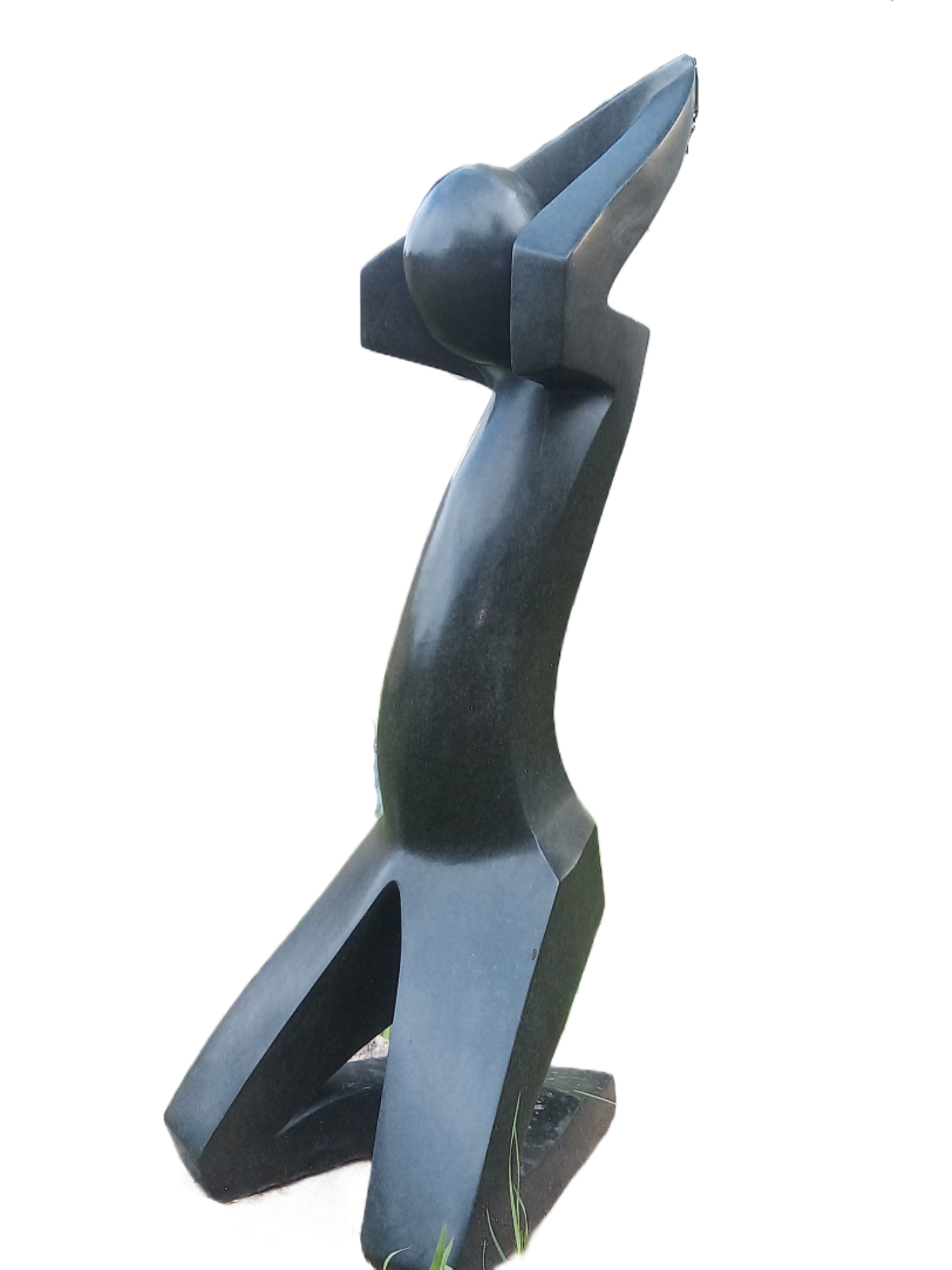 Workout - Stone Sculpture Made of Springstone by Misheck Makaza | Zimbabwe