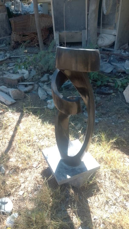Model(Abstract) - Stone Sculpture Made of Springstone by Marshall Mangwere | Zimbabwe
