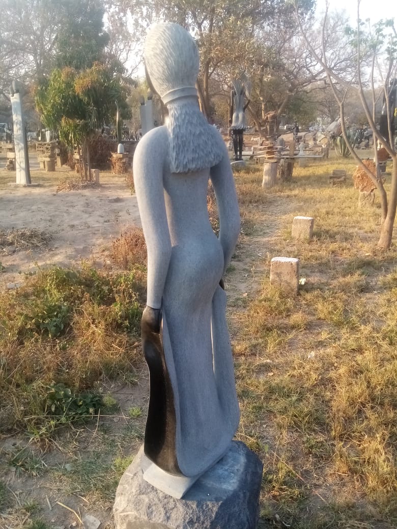 The Model - Stone Sculpture Made of Leopard Rock by Samson Mukohwa | Zimbabwe