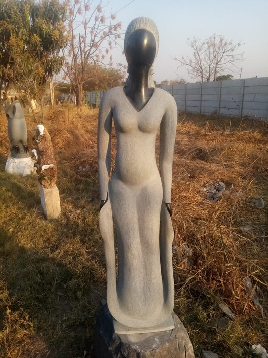 The Model - Stone Sculpture Made of Leopard Rock by Samson Mukohwa | Zimbabwe