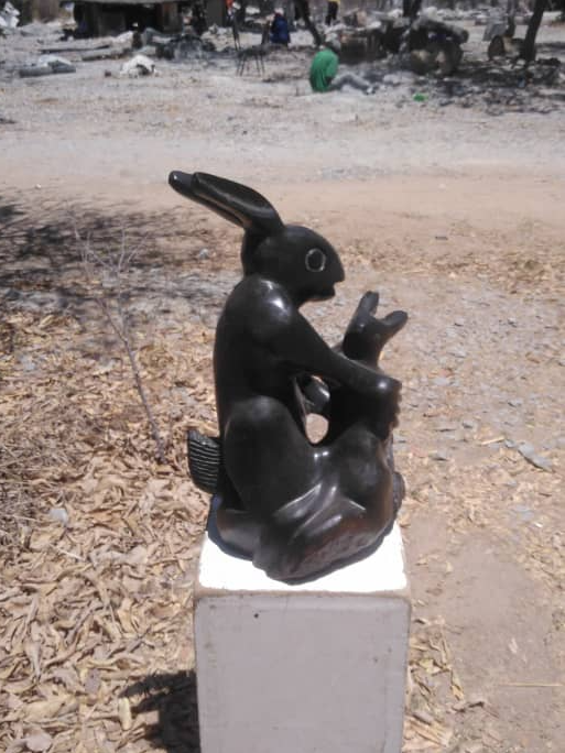 Mother's Care - Stone Sculpture Made of Springstone by Simelokuhle Zibengwa | Zimbabwe