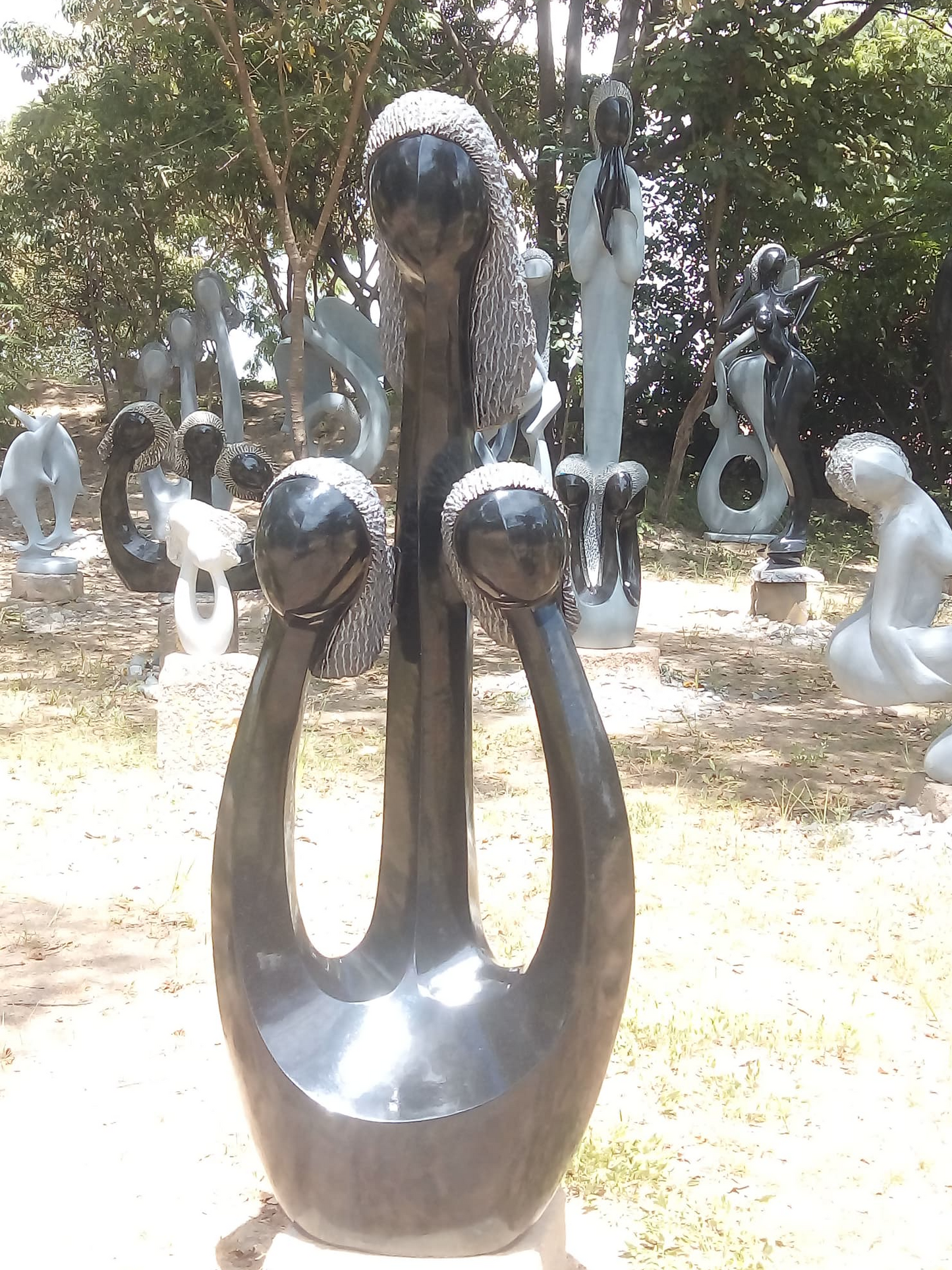 Twin Blessings - Stone Sculpture Made of Springstone by Morgan Chijumani | Zimbabwe