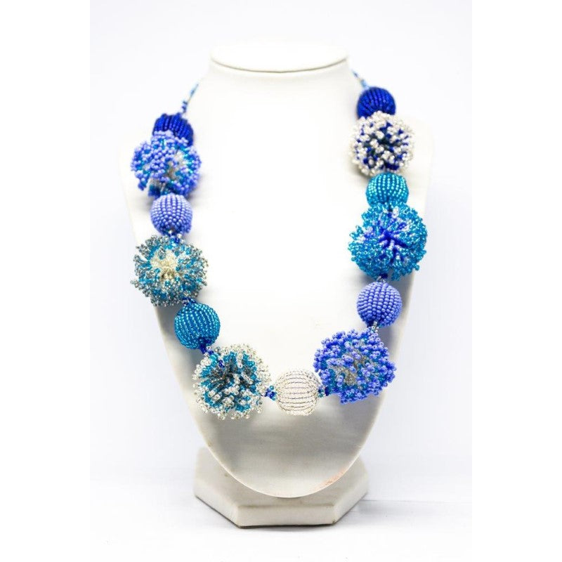 Fluffy Beaded Necklace by Nokuthula | South Africa