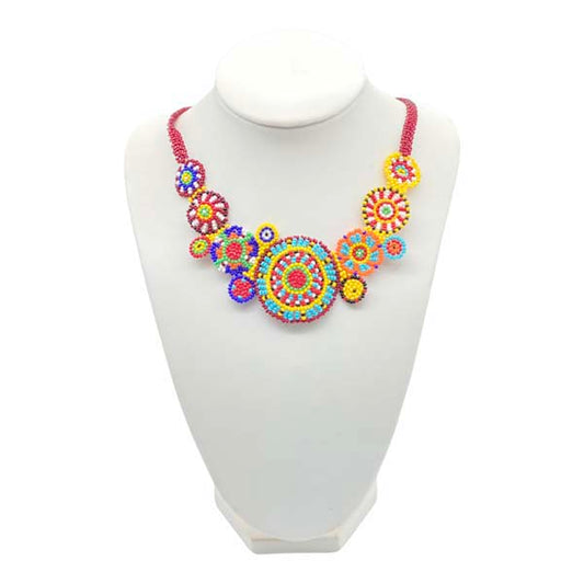 Aztec Inspired Beaded Necklace in Zulu Colours