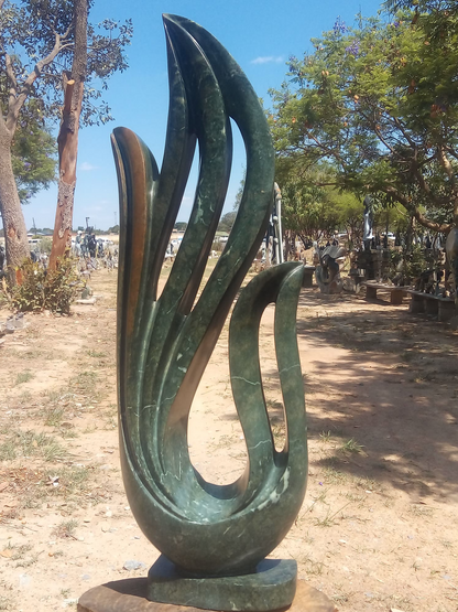 New Season - Stone Sculpture Made of Opal Stone by Owen Mlungisi | Zimbabwe