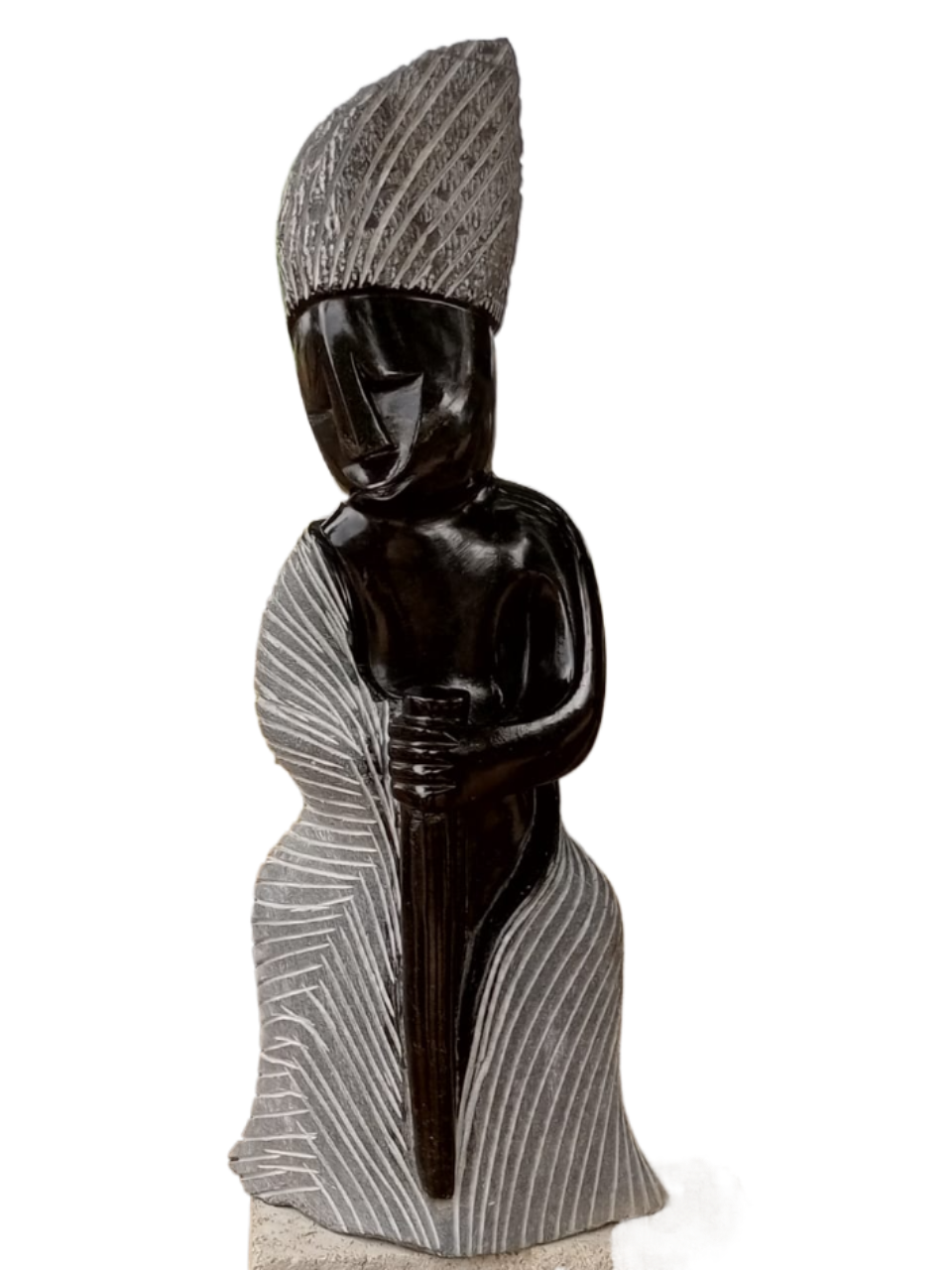 Granny - Stone Sculpture Made of Springstone by Nickson Muti | Zimbabwe