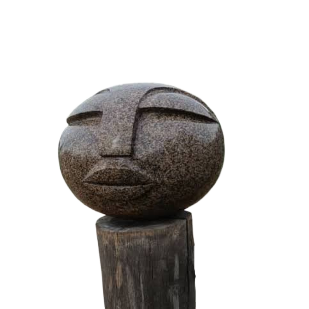 Ballhead - Stone Sculpture Made of Granite Stone by Addington Nyasoka | Zimbabwe