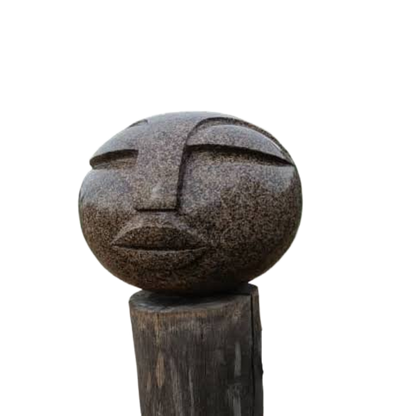 Ballhead - Stone Sculpture Made of Granite Stone by Addington Nyasoka | Zimbabwe
