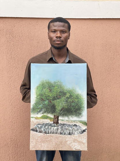 Oasis - An Oil Painting by Emmanuel Ghani Kamata | Nigeria