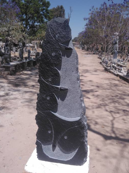 Owl Family - Stone Sculpture Made of Springstone by Dereck Fombe | Zimbabwe