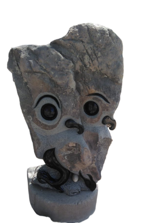 Owl Lovers - Stone Sculpture Made of Springstone by Taurai. E. Mupaso | Zimbabwe