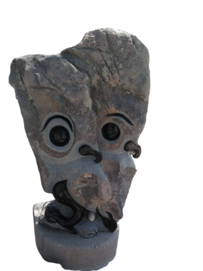 Owl Lovers - Stone Sculpture Made of Springstone by Taurai. E. Mupaso | Zimbabwe