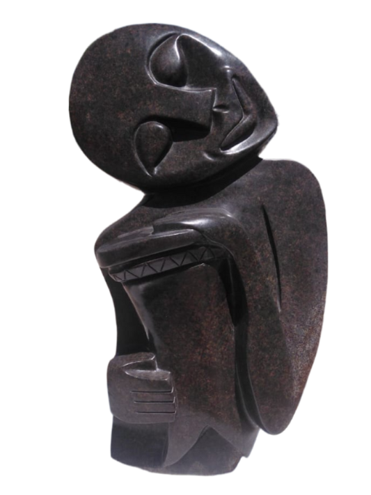 Passionate Drummer - Stone Sculpture Made of Serpentine Stone by Dereck Fombe | Zimbabwe