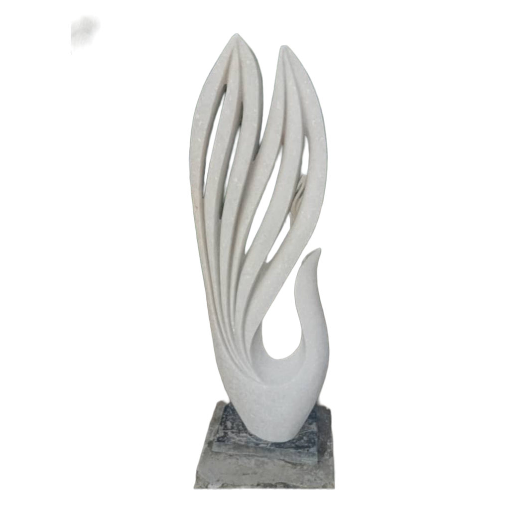 Peacock Abstract - Stone Sculpture Made of Dolomite by Owen Mlungisi | Zimbabwe