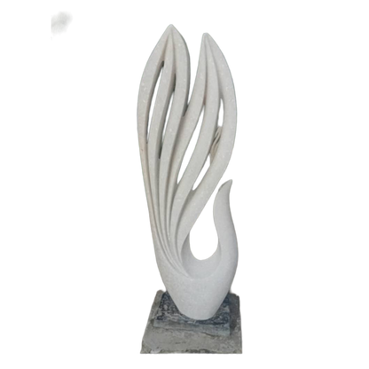 Peacock Abstract - Stone Sculpture Made of Dolomite by Owen Mlungisi | Zimbabwe