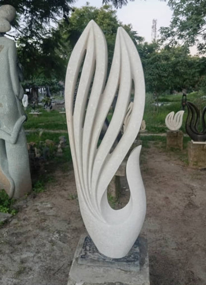 Peacock Abstract - Stone Sculpture Made of Dolomite by Owen Mlungisi | Zimbabwe