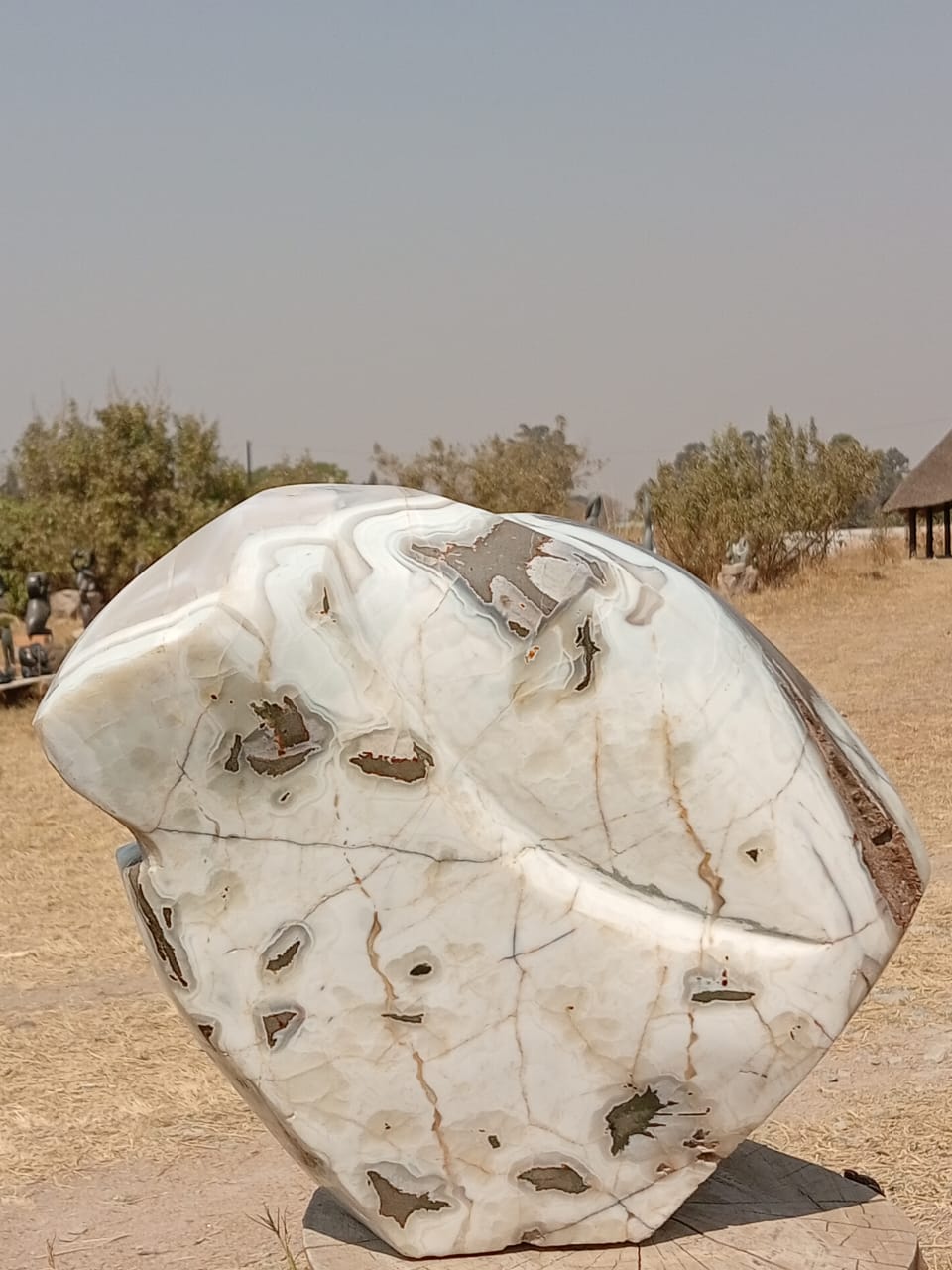 Powerful Warrior - Stone Sculpture Made of Agate Stone by Batsirai Tago | Zimbabwe