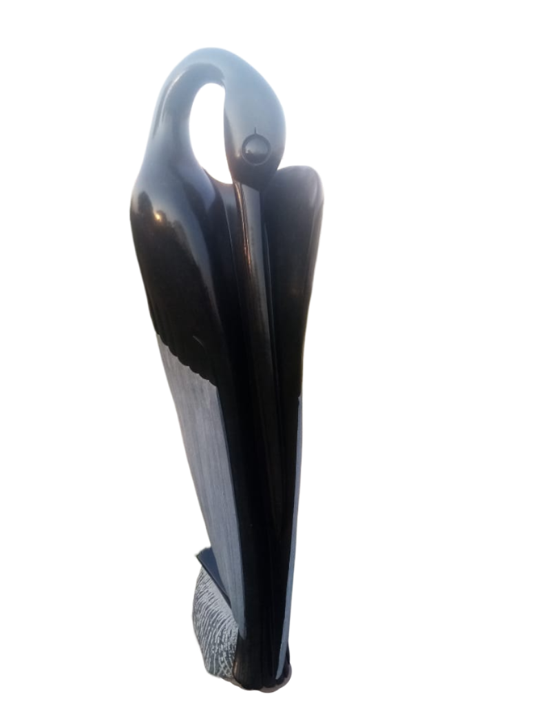 Preening Bird - Stone Sculpture Made of Springstone by Lacknos Chingwaru | Zimbabwe