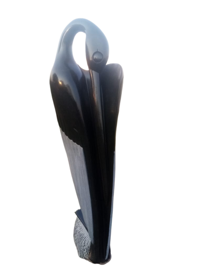 Preening Bird - Stone Sculpture Made of Springstone by Lacknos Chingwaru | Zimbabwe