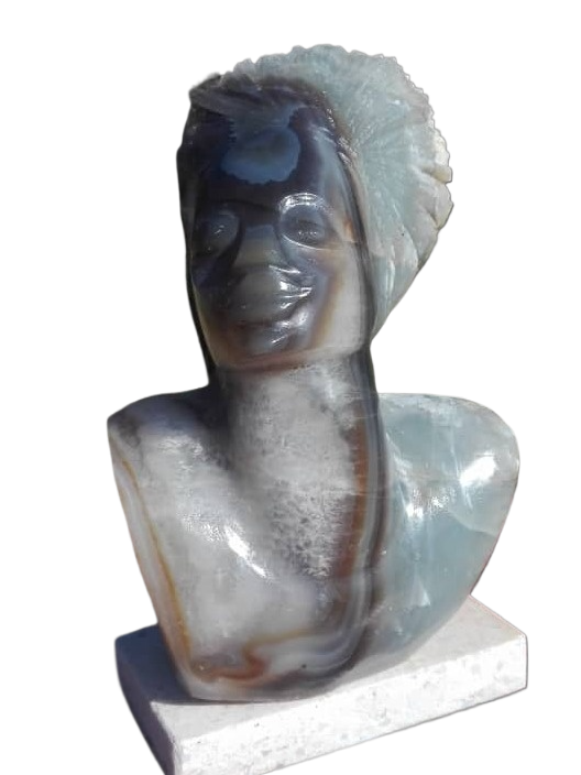 Princess - Stone Sculpture Made of Agate Gemstone by Rufaro Murenza| Zimbabwe