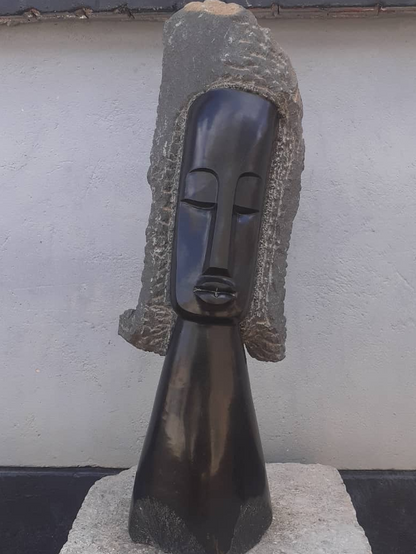 Queen - Stone Sculpture Made of Springstone by Precious Mashaya | Zimbabwe