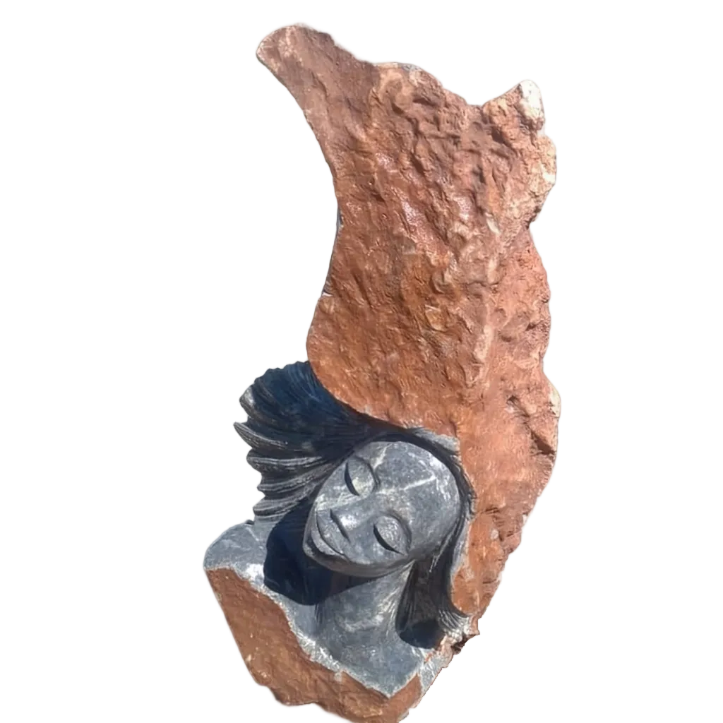 Nature's Crown - Stone Sculpture Made of Leopard Rock by Rufaro Murenza | Zimbabwe