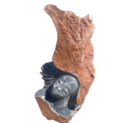 Nature's Crown - Stone Sculpture Made of Leopard Rock by Rufaro Murenza | Zimbabwe