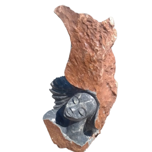 Nature's Crown - Stone Sculpture Made of Leopard Rock by Rufaro Murenza | Zimbabwe