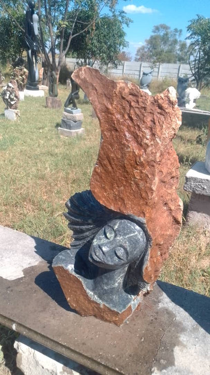 Nature's Crown - Stone Sculpture Made of Leopard Rock by Rufaro Murenza | Zimbabwe