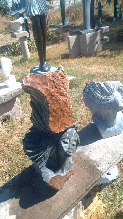 Nature's Crown - Stone Sculpture Made of Leopard Rock by Rufaro Murenza | Zimbabwe