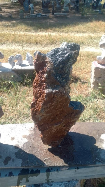 Nature's Crown - Stone Sculpture Made of Leopard Rock by Rufaro Murenza | Zimbabwe