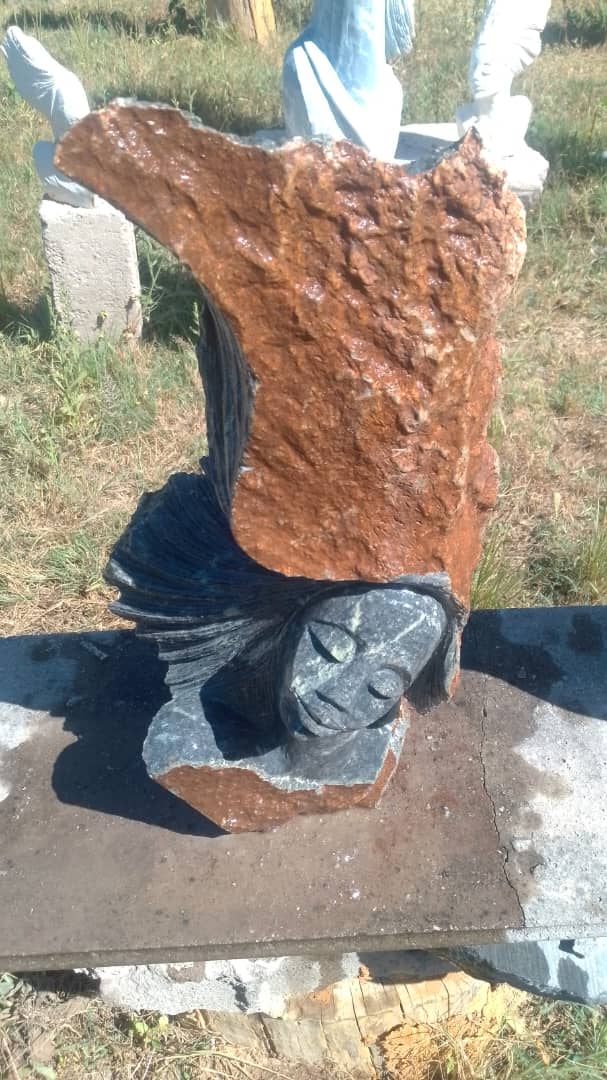 Nature's Crown - Stone Sculpture Made of Leopard Rock by Rufaro Murenza | Zimbabwe