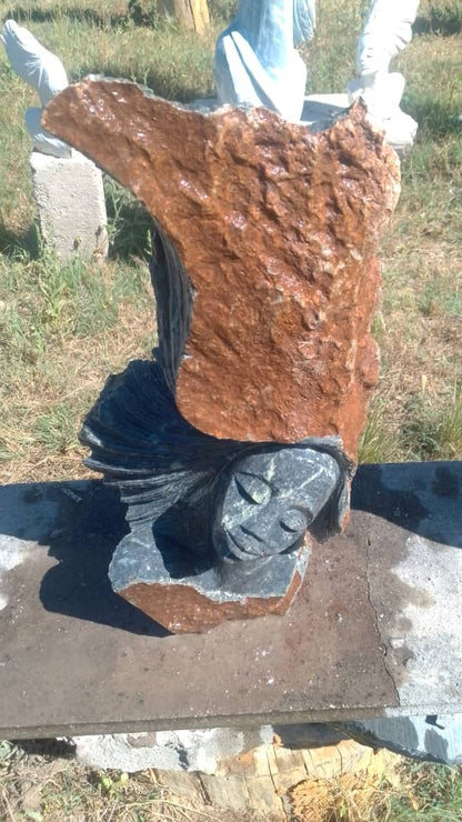 Nature's Crown - Stone Sculpture Made of Leopard Rock by Rufaro Murenza | Zimbabwe