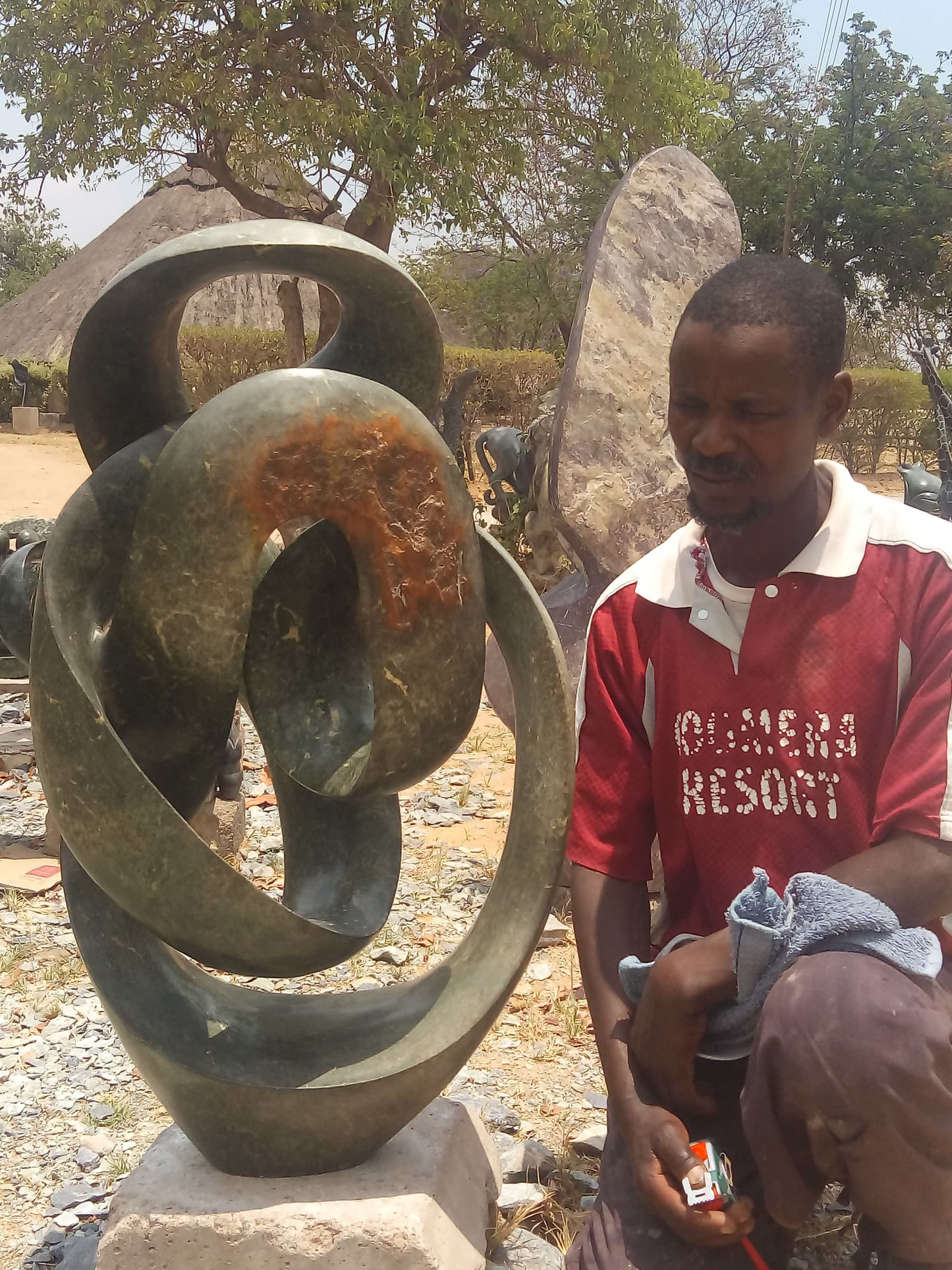 Rising Currents - Stone Sculpture Made of Opal Stone by Tonderai Sowa | Zimbabwe