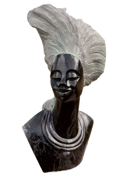 Black Princes- Stone Sculpture Made of Black Serpentine Stone by Rufaro Murenza | Zimbabwe