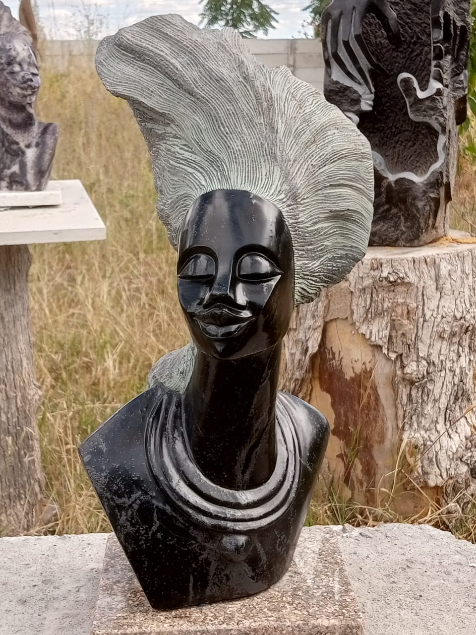 Black Princes- Stone Sculpture Made of Black Serpentine Stone by Rufaro Murenza | Zimbabwe