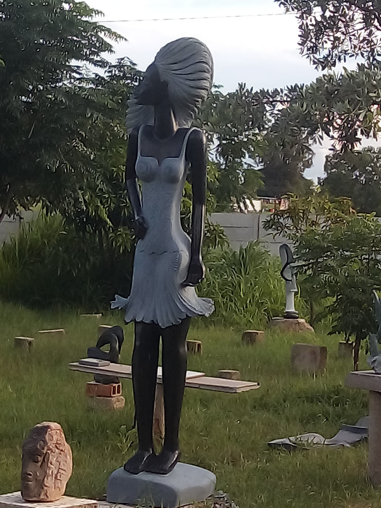 Super Model - Stone Sculpture Made of Springstone by Rufaro Murenza | Zimbabwe