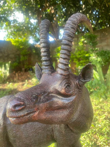 Sable In a State of Panic - Wooden Sculpture Made of Ironwood by Ntokozo Patson Sibanda | Zimbabwe