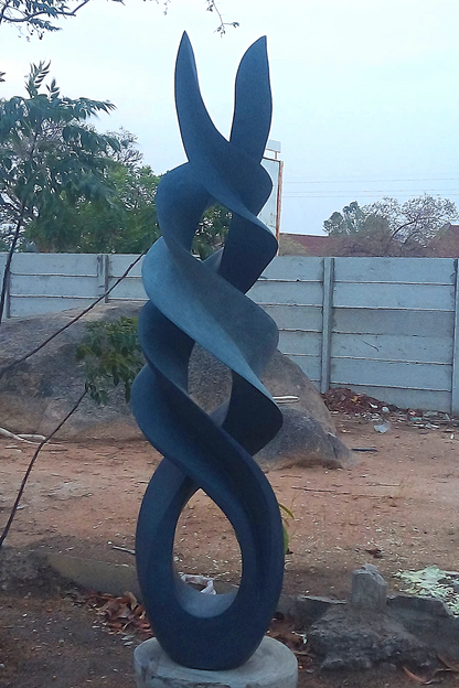 Reaching For The Sun - Stone Sculpture Made of Springstone by Onias Mupumha | Zimbabwe